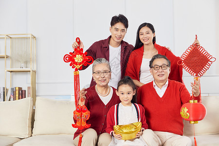  春节一家人合影背景图片