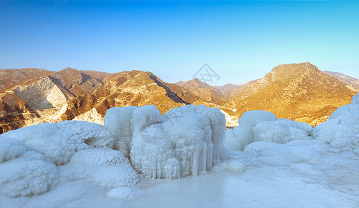 内蒙古大青山冬季冰雪景观图片