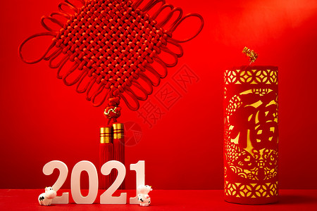 红色简约福龙年礼盒2021新年福气礼盒背景