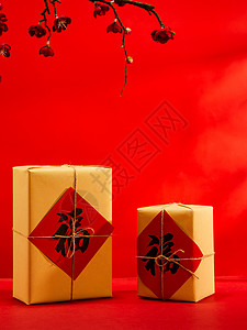 年货礼盒包2021新年福气礼盒背景