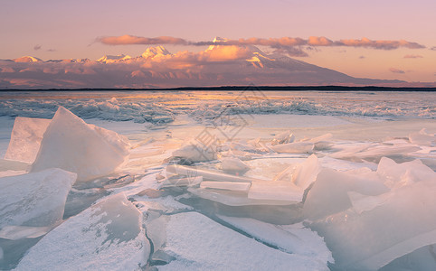 冰火山海岸冬天风光背景