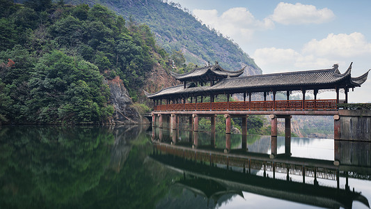 山谷度假浙江省天台山琼台仙谷风景区背景