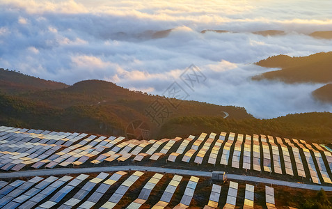 云海光伏老黑山光电场太阳盘高清图片