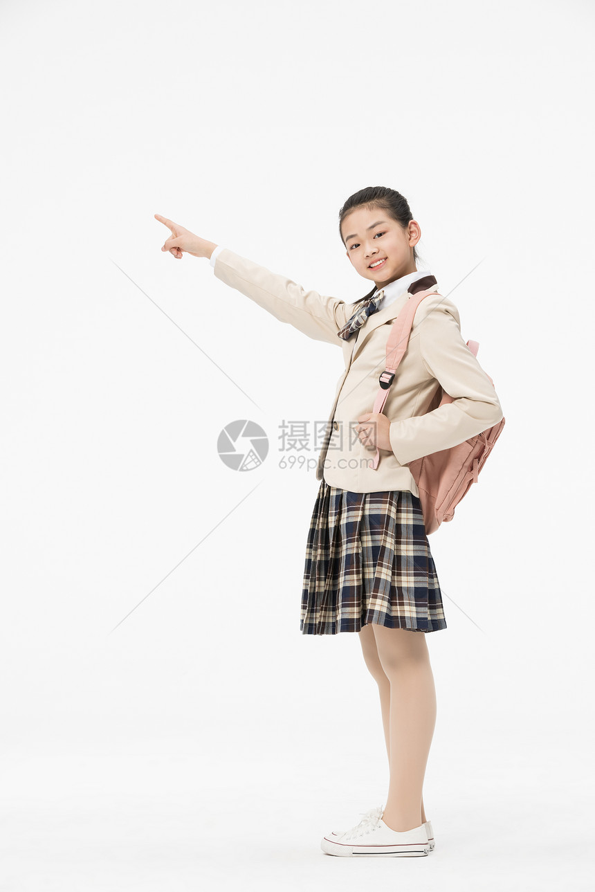 可爱的女学生形象小女孩图片