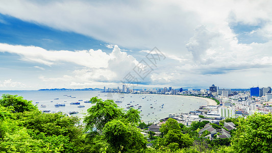 泰国芭堤雅城市全景高清图片