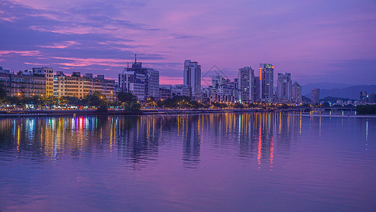 三亚地标海南三亚夜景背景