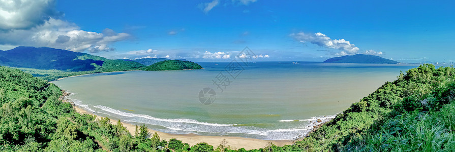 海灵菇越南岘港的海云岭全景图背景