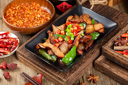 辣椒炒腊肉新年美食高清图片