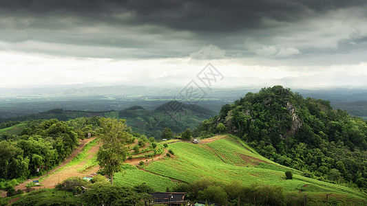 泰国北部菜市场泰国北部山地自然风光背景