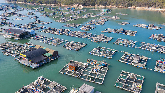 广东汕头南澳岛海上渔村背景图片