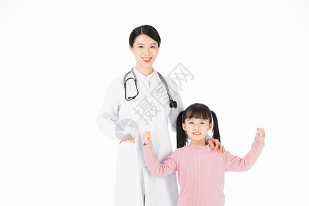 亲切的儿科医生与小朋友背景图片
