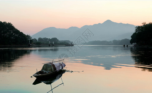 山水装饰画床头画古堰画乡景区风光背景