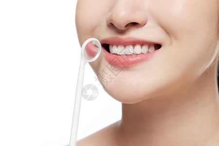 爱牙日女性牙齿健康护理检查背景图片
