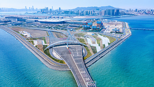 珠海桥港珠澳珠海口岸背景