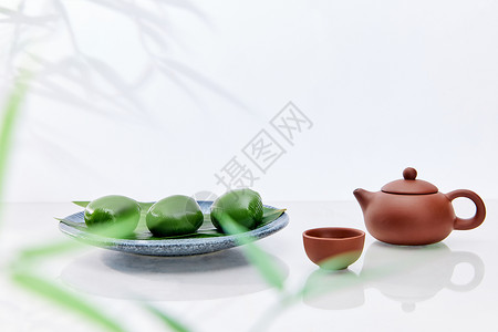 清明节青团静物茶壶图片