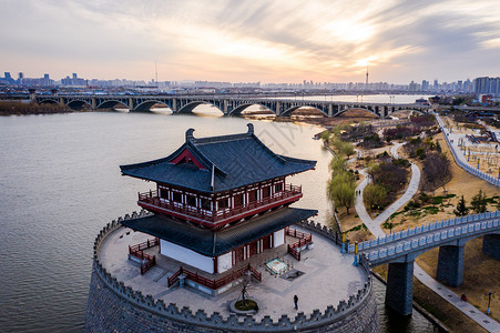 河南洛阳朱樱塔鸟瞰高清图片素材