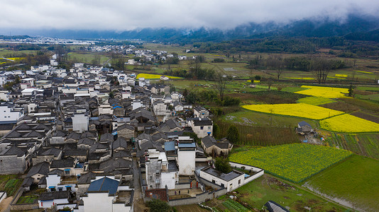 安徽黄山古村落春季风光高清图片