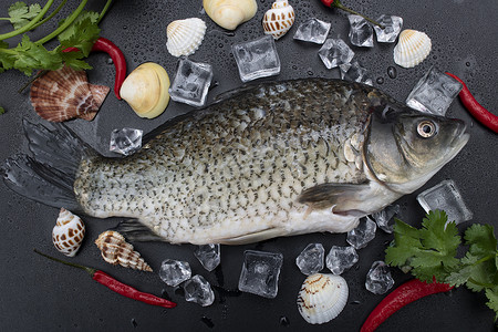 海鲜食材鲈鱼美食高清图片素材