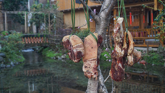 猪肉腊肉的制作方法背景图片