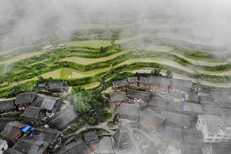 环保活动贵州黔东南侗寨田园风光背景