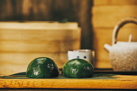 特色蒸笼清明节美食青团特写背景