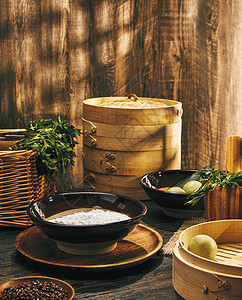 清明节美食青团制作原料图片