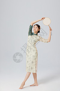 古典东方旗袍美女舞蹈舞者图片