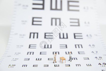 眼镜带字素材视力表与眼镜创意静物背景