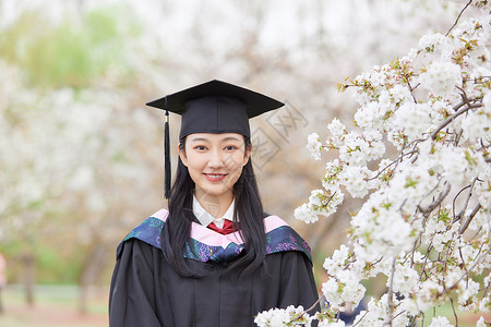 毕业季樱花清纯可爱少女青春高清图片素材