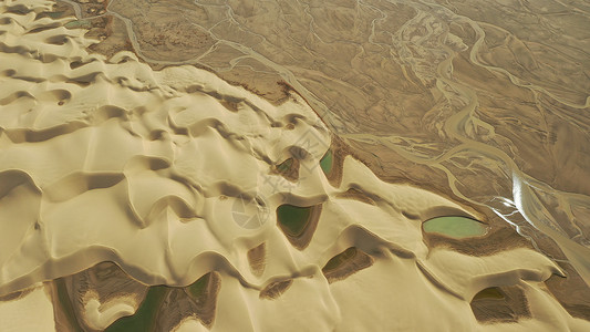塔克拉玛干沙漠康拉克湖背景图片