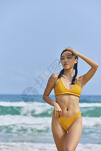 夏日海边比基尼性感美女高清图片