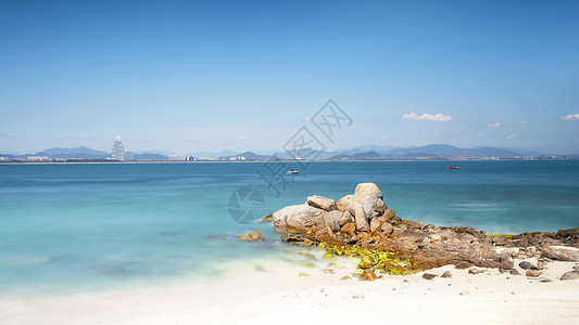 海南三亚5A风景区蜈支洲岛沙滩大海高清图片