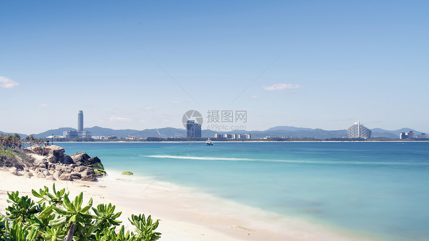 海南三亚5A风景区蜈支洲岛沙滩大海图片