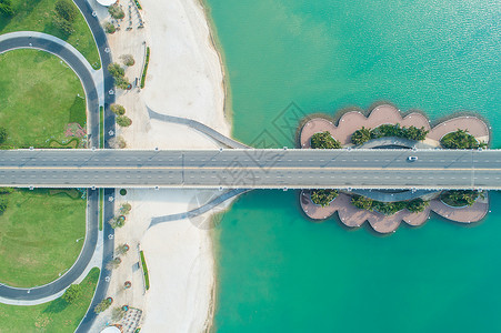 中国海南海南瞻洲市海花岛景区航拍背景