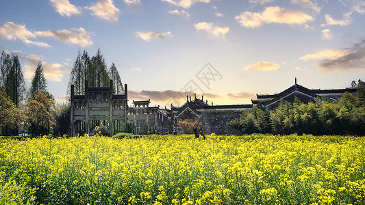 棠樾牌坊群5A风景区棠樾牌坊徽州风光背景