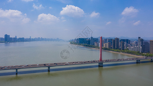 浙江钱塘江杭州城市交通西兴大桥背景