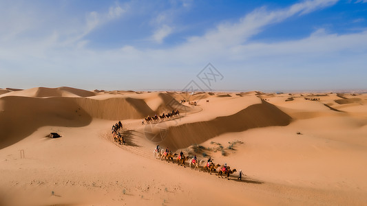 壮丽大漠宁夏银川腾格里沙漠航拍背景
