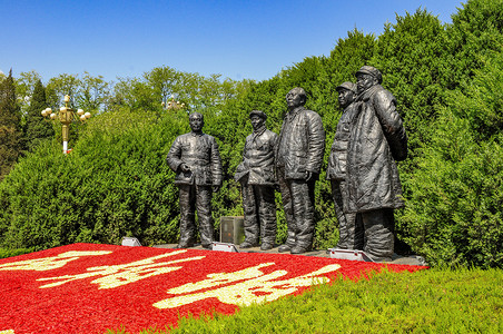 纪念馆雕塑圣地西柏坡背景