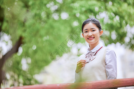 穿校服的女高中生形象亚洲人高清图片素材