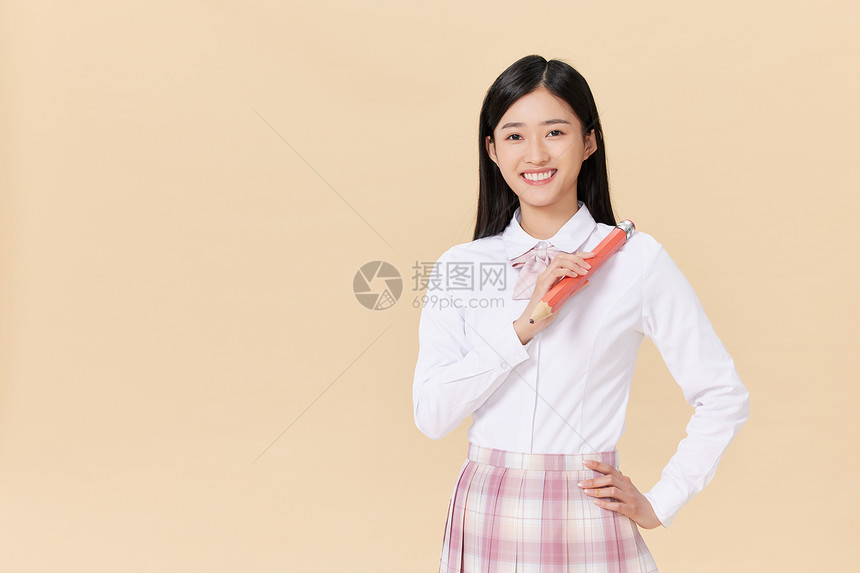 穿校服的女高中生形象图片