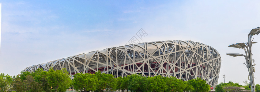 北京地标国家体育馆鸟巢和玲珑塔大气高清图片素材