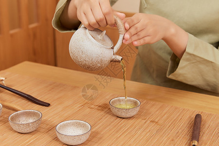 茶道茶艺美女倒茶水特写模特高清图片素材