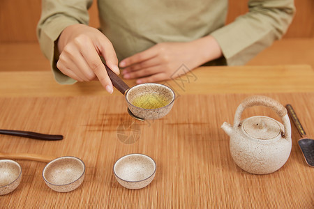 茶道茶艺美女敬茶特写茶馆高清图片素材