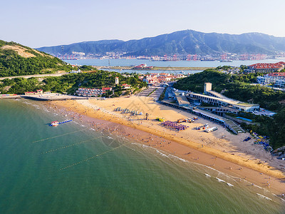 连岛海滨浴场连云港连岛海滩沙滩背景