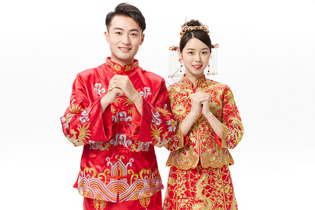 中式传统结婚照背景图片