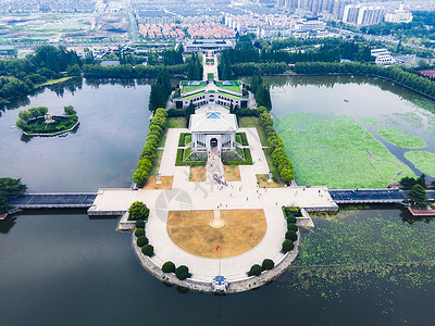 缅怀伟人5A风景区周恩来纪念馆全景背景