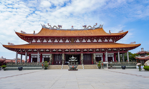 福建莆田湄洲岛妈祖庙5A旅游景点背景