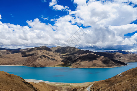 西藏羊卓雍错羊湖背景图片