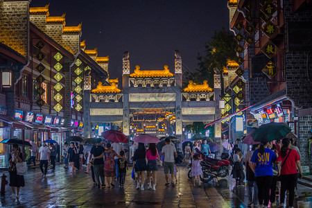 襄阳城墙临汉门夜景图片