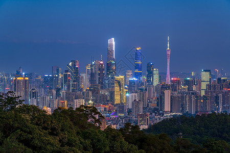 夜景美丽白云山广州城市建筑大厦高清图片素材